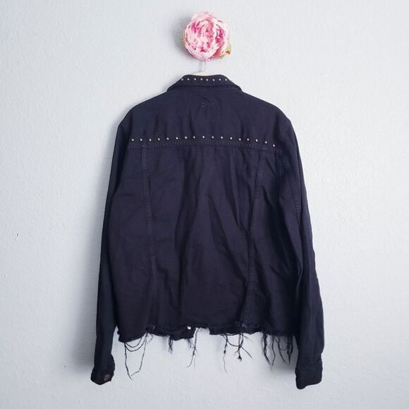 Sanctuary Black Studded Denim Jacket - Picture 8 of 8